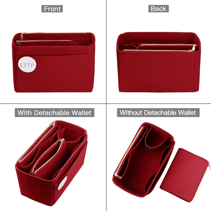 ETTP Purse Organizer, Felt Bag Organizer Insert For Speedy, Neverfull, Tote, Handbag, 8 Colors 5 Sizes (X-Large, Red) - Image 3